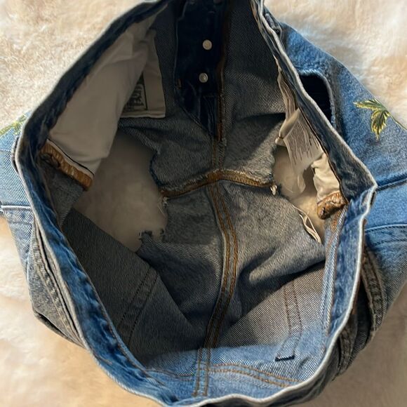 Levi's Denim Jean Shorts Palm Trees Button Fly Size 31 - Picture 10 of 12